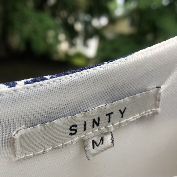 Fit & flare blue & white striped fun sea motives sleeveless dress - Picture 7 of 7